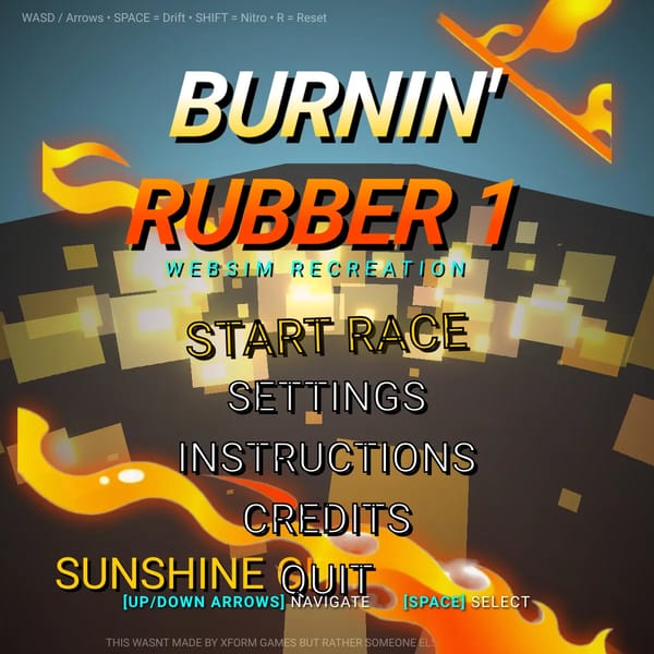 Burnin Rubber 1 Recreation (WIP)