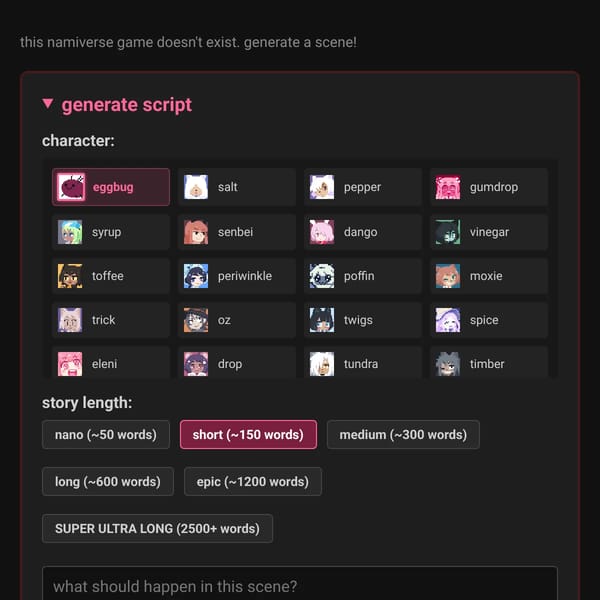 Namiverse Script Generator