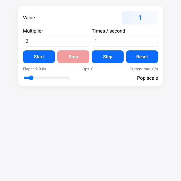 Multiplier Control Panel