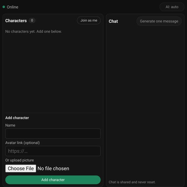 AI Multiplayer Chat Simulator