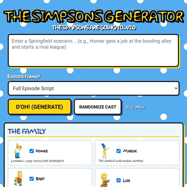 The Simpsons Episode Generator