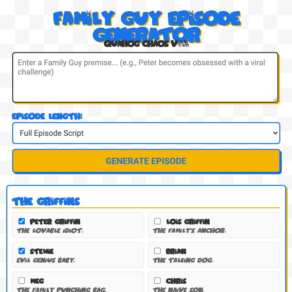 Family Guy Episode Generator