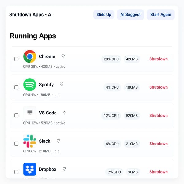 Shutdown Apps — AI