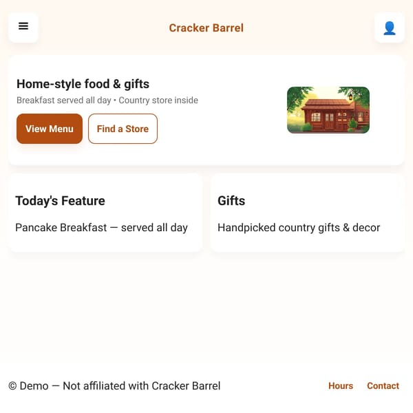 Cracker Barrel — Demo