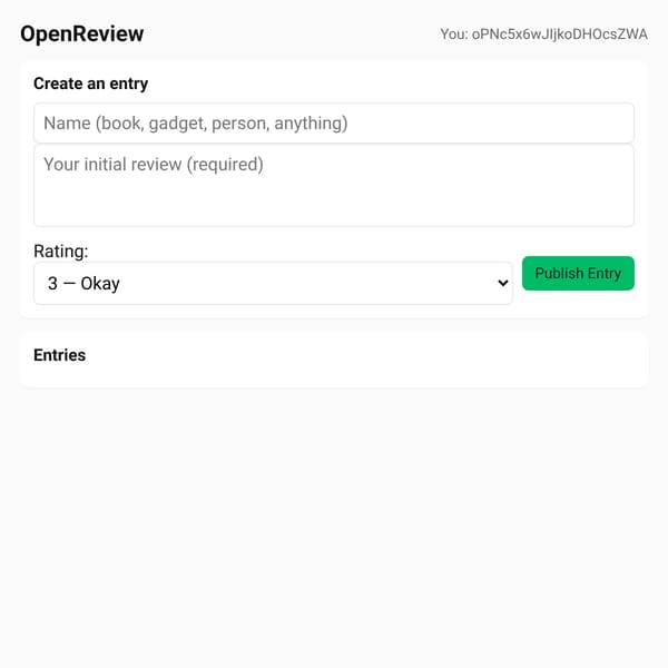 OpenReview — Multiplayer Reviews