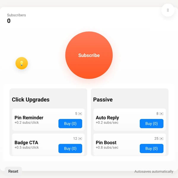 Subscribe Clicker draft