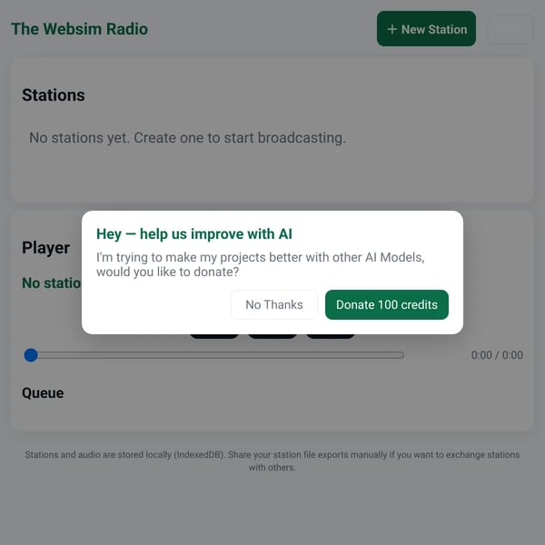 The Websim Radio