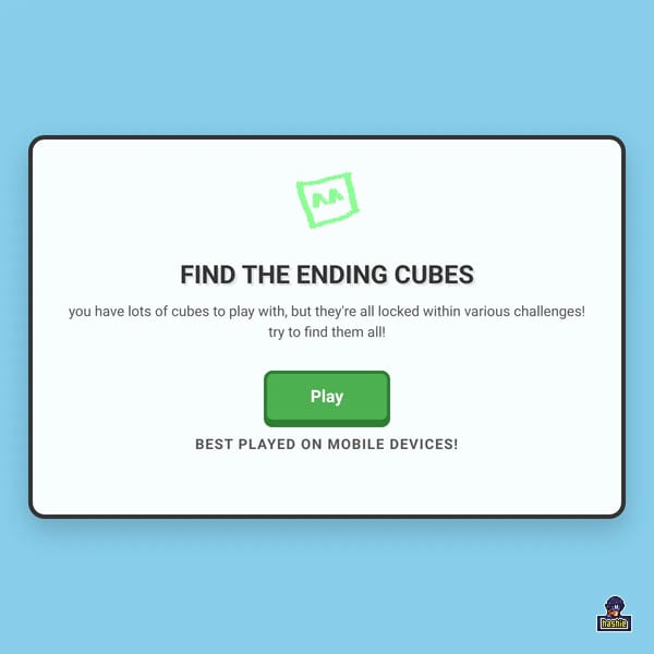 Find the Ending Cubes Extras