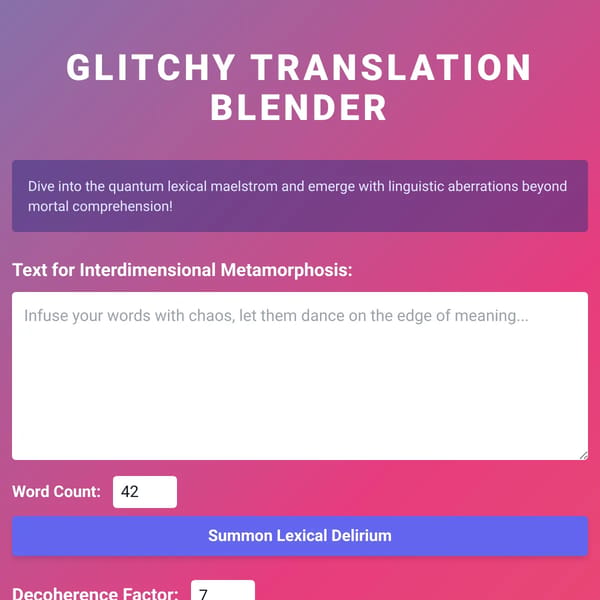Glitchy Translation Blender