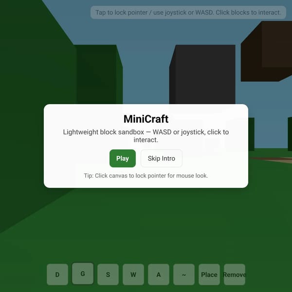 MiniCraft — Lightweight Minecraft-like