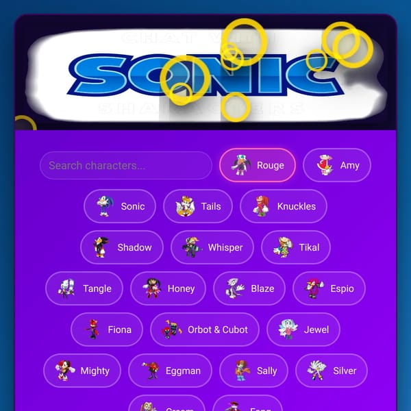 Chat with Sonic characters