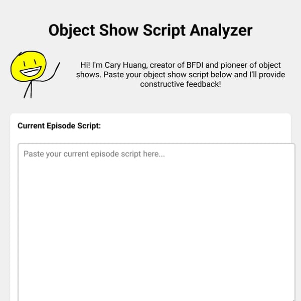 Object Show Script Analyzer - Cary's Feedback
