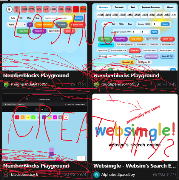 is websim losing creativity?