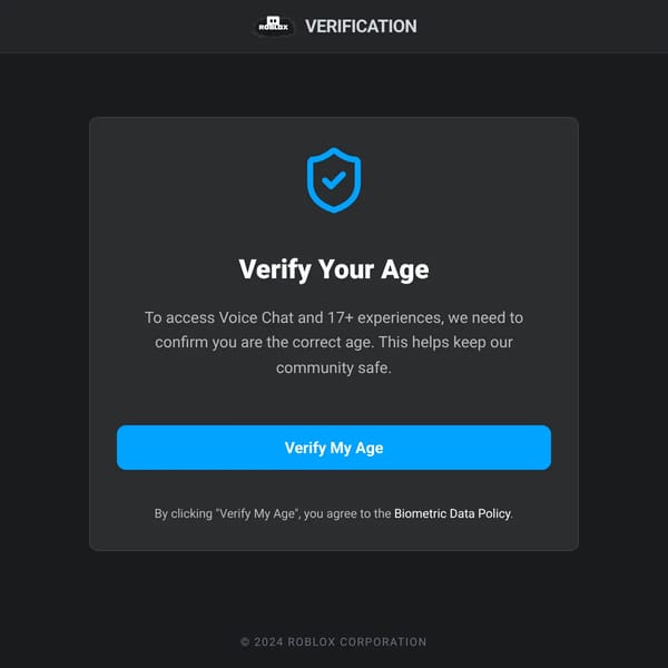 Roblox Age Verification
