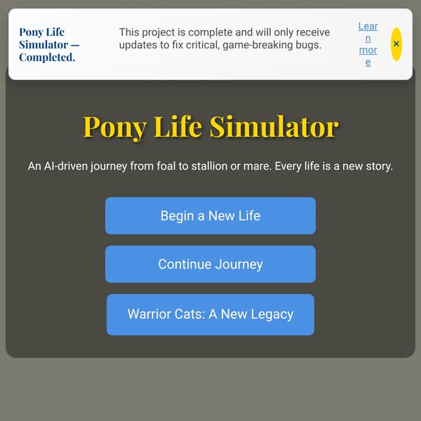 Pony Life Simulator