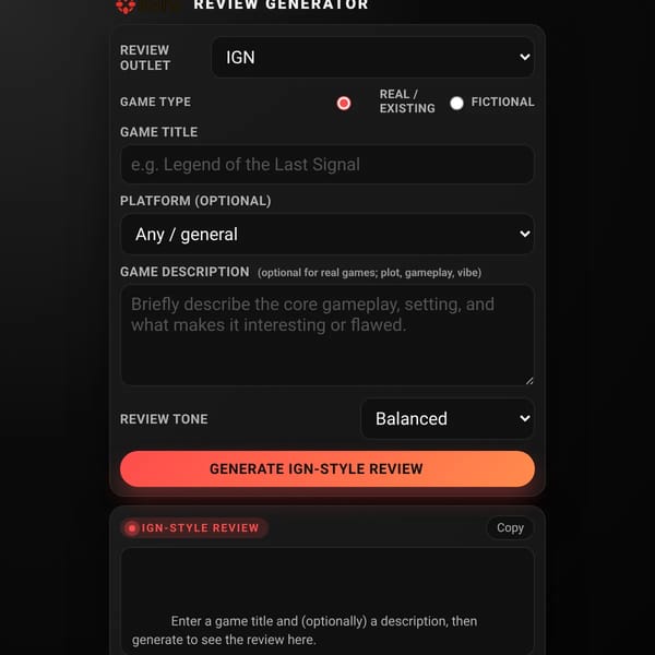 IGN Review Generator (Now with Gamespot!)