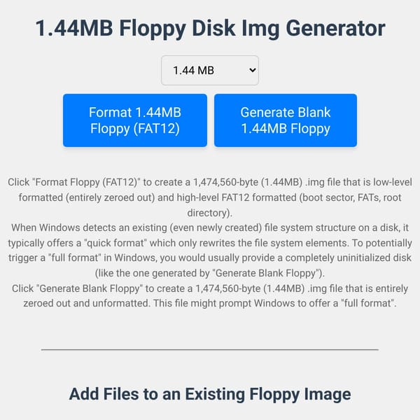 Floppy Disk Img Generator