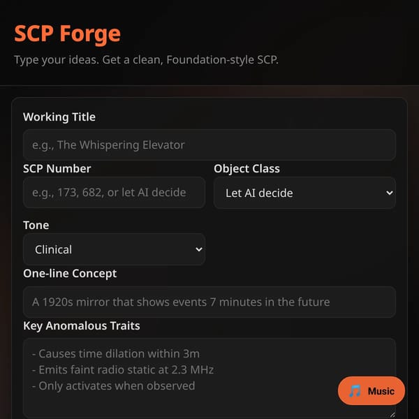 SCP Forge — Generate SCPs with AI
