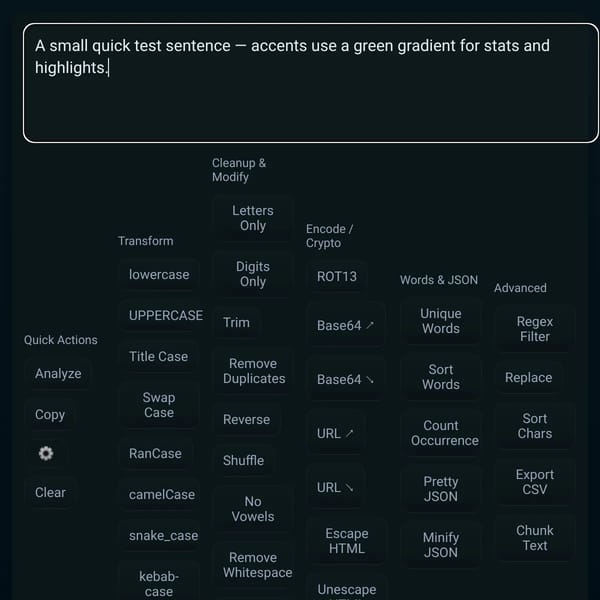Text Analyzer Tool