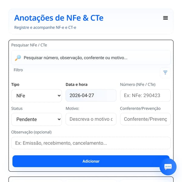 Anotações NFe & CTe