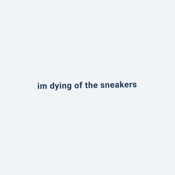 im dying of the sneakers