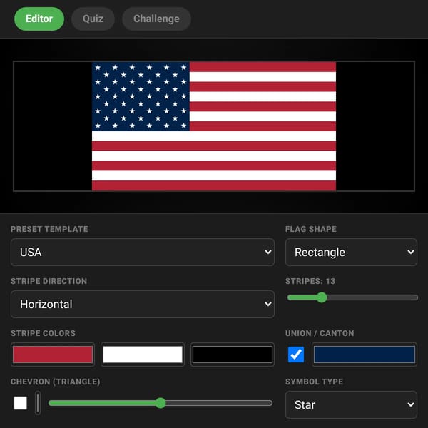 Interactive Flag Editor & Games