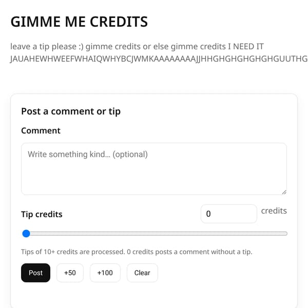 GIMME ME CREDITS