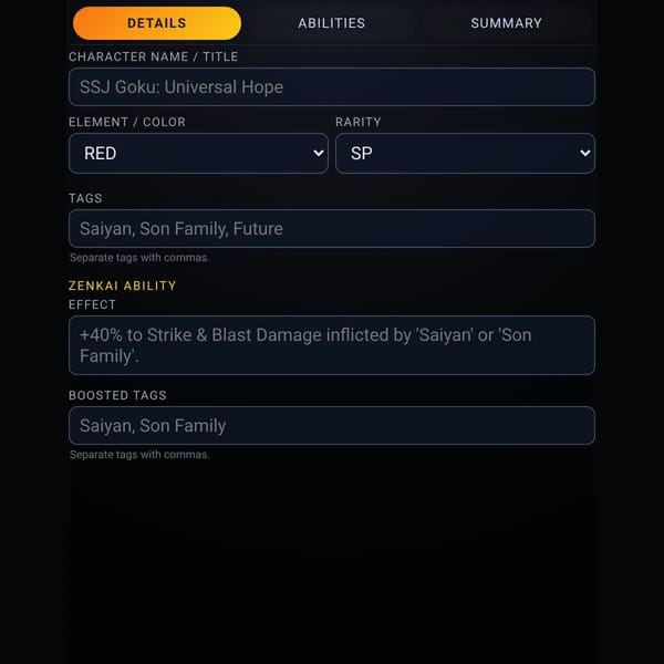 [LEGEND] DBL Character Creator