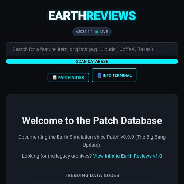 Infinite Earth Reviews | v2026.0.11