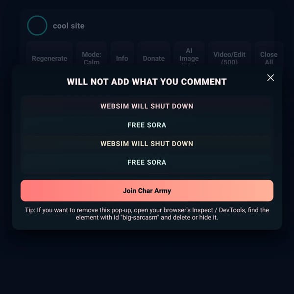 Cool site (will not add you comment!)
