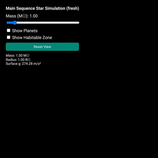 Main Sequence Star Simulation