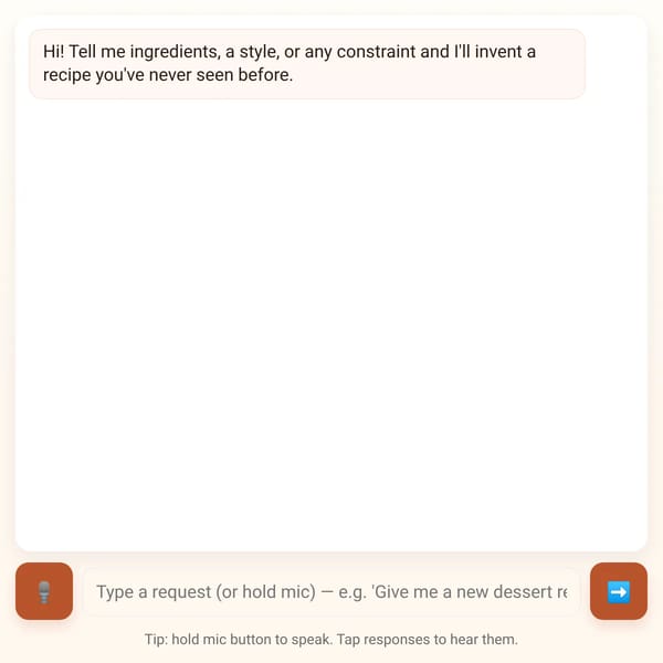 Random Recipe AI — Talk to it