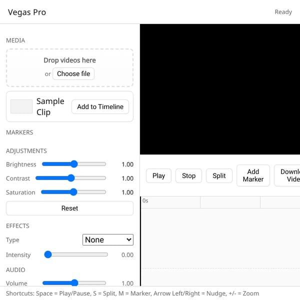 Vegas Pro (Web Demo)