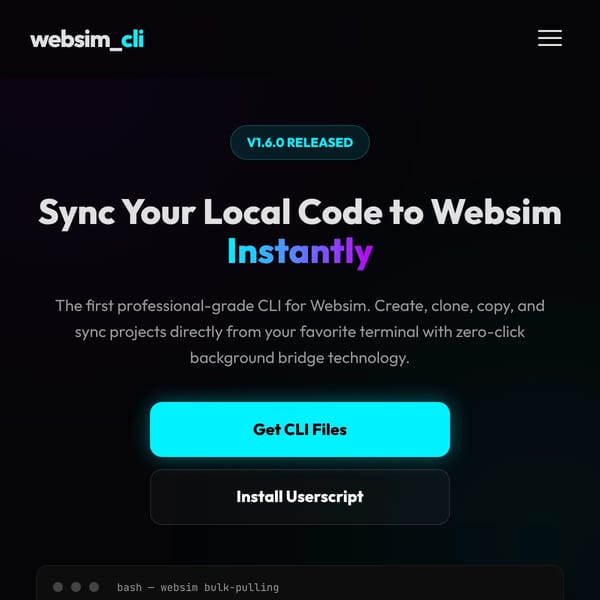 Websim CLI download