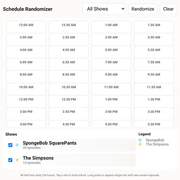 Schedule Randomizer (DEAD,  Go to 2.0)