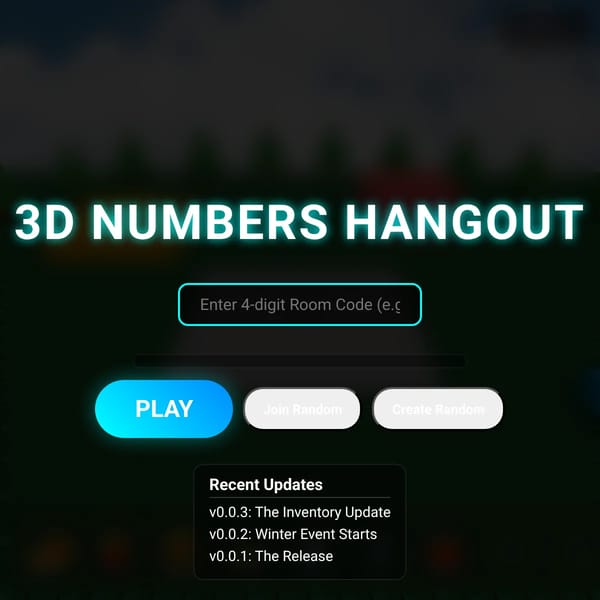 3D Numbers Hangout