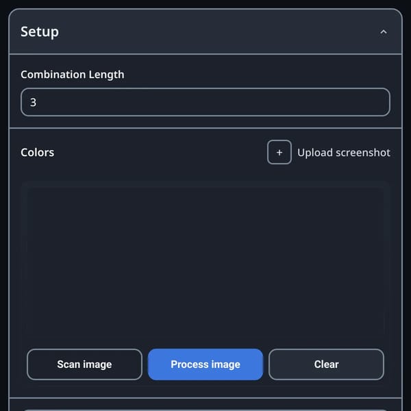 Color Combination Puzzle Solver