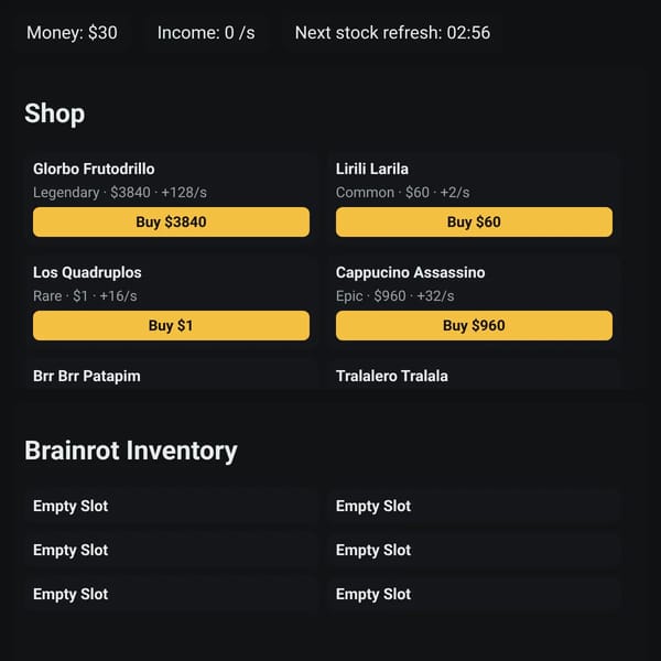 Buy a Brainrot:The Sequel (NEW RELEASE)