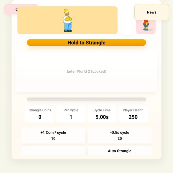 Strangle Bart - A Clicker Game Featuring Homer Simpson