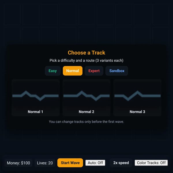 Tower Defense Game Interface