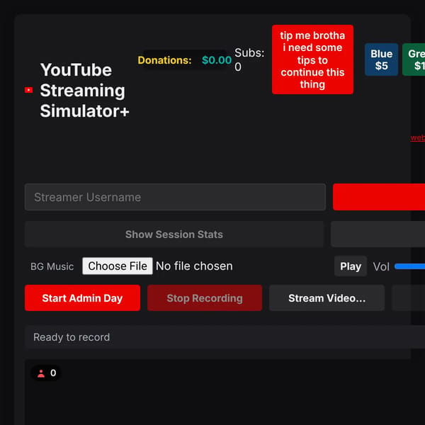 youtube Streaming Simulator Remix