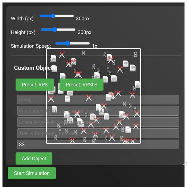 Rock Paper Scissors Simulation