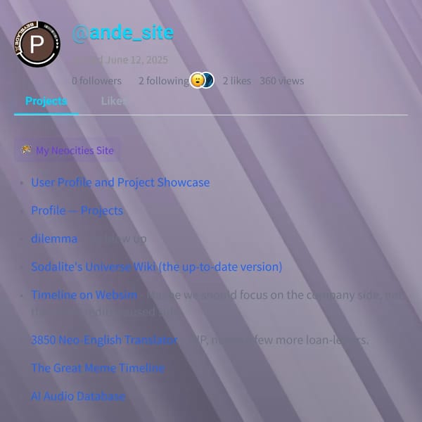 User Profile and Project Showcase