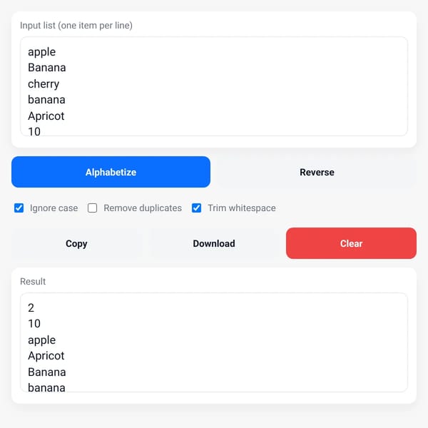 Alphabetize Your Lists