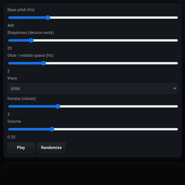 Sloppy Sound Pitch Generator