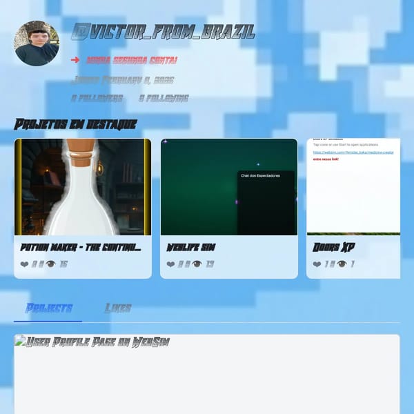 User Profile Page on WebSim