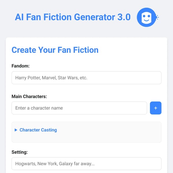 AI Fan Fiction Generator 3.0