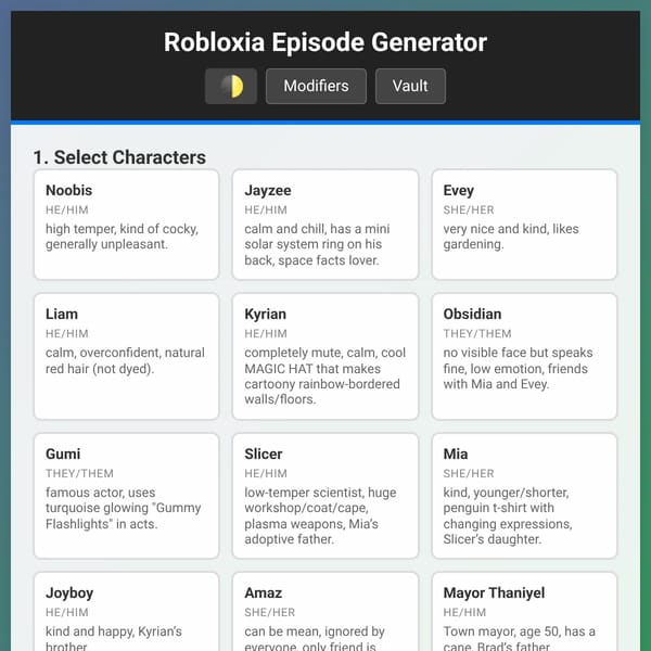 Robloxia Episode Generator