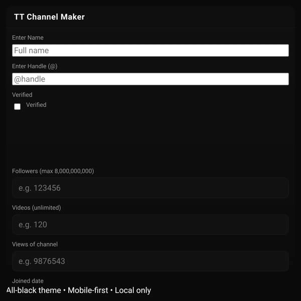 TikTok Channel Maker