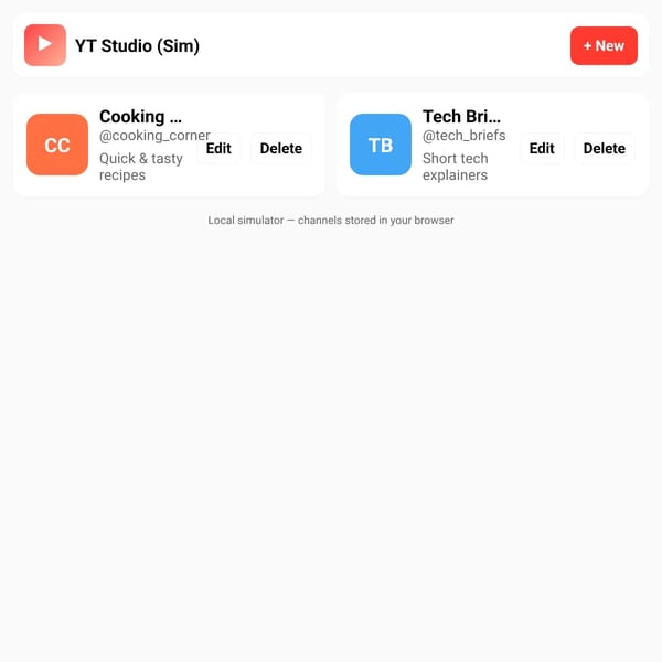 YouTube Channel Simulator
